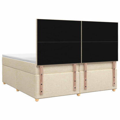 Boxspringbed met matras Crèmekleurig 200 x 200 cm Stof