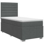 Boxspringbed met matras Donkergrijs 80 x 200 cm Stof
