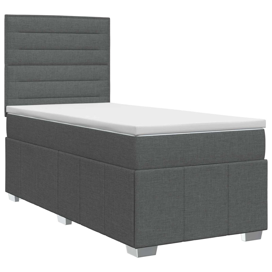 Boxspringbed met matras Donkergrijs 80 x 200 cm Stof