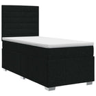 Boxspringbed met matras met hoofdeinde Zwart 80 x 200 cm Stof