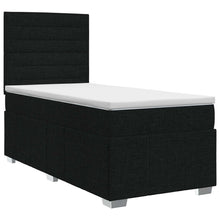 Boxspringbed met matras met hoofdeinde Zwart 80 x 200 cm Stof