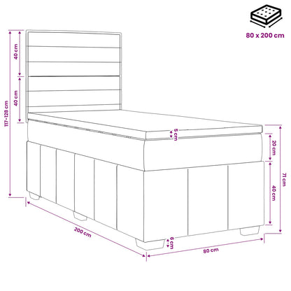 Boxspringbed met matras met hoofdeinde Zwart 80 x 200 cm Stof
