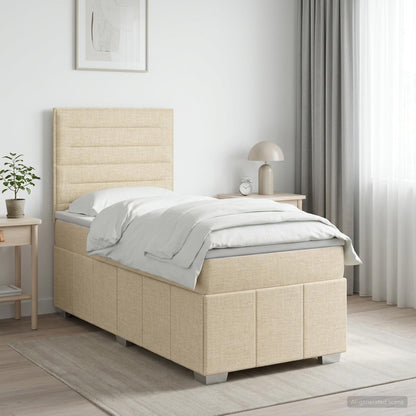 Boxspringbed met matras Crèmekleurig 80 x 200 cm Stof