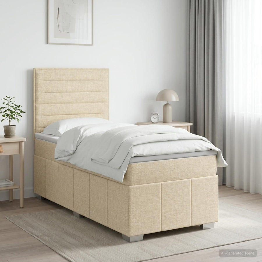 Boxspringbed met matras Crèmekleurig 80 x 200 cm Stof