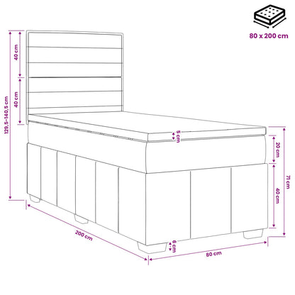 Boxspringbed met matras Crèmekleurig 80 x 200 cm Stof