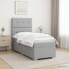 Boxspringbed met matras Lichtgrijs 100 x 200 cm Stof