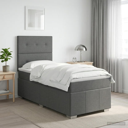 Boxspringbed met matras Donkergrijs 100 x 200 cm Stof