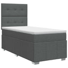 Boxspringbed met matras Donkergrijs 80 x 200 cm Stof