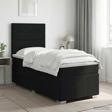 Boxspringbed met matras met hoofdeinde Zwart 100 x 200 cm Stof