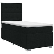 Boxspringbed 80x200 cm zwart stof met matras en hoofdeinde