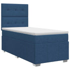 Boxspringbed met matras met hoofdeinde Blauw 80 x 200 cm Stof