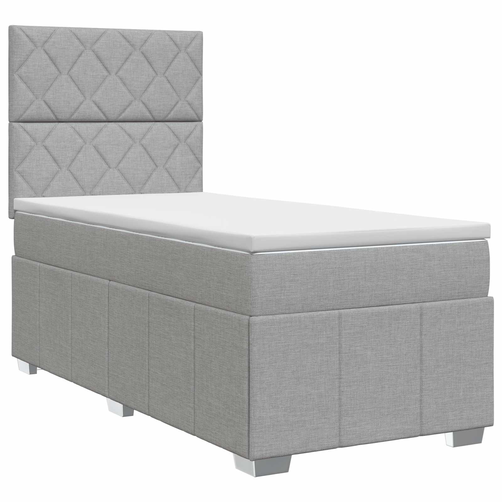 Boxspringbed met matras Lichtgrijs 80 x 200 cm Stof