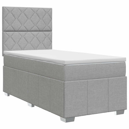 Boxspringbed met matras Lichtgrijs 80 x 200 cm Stof