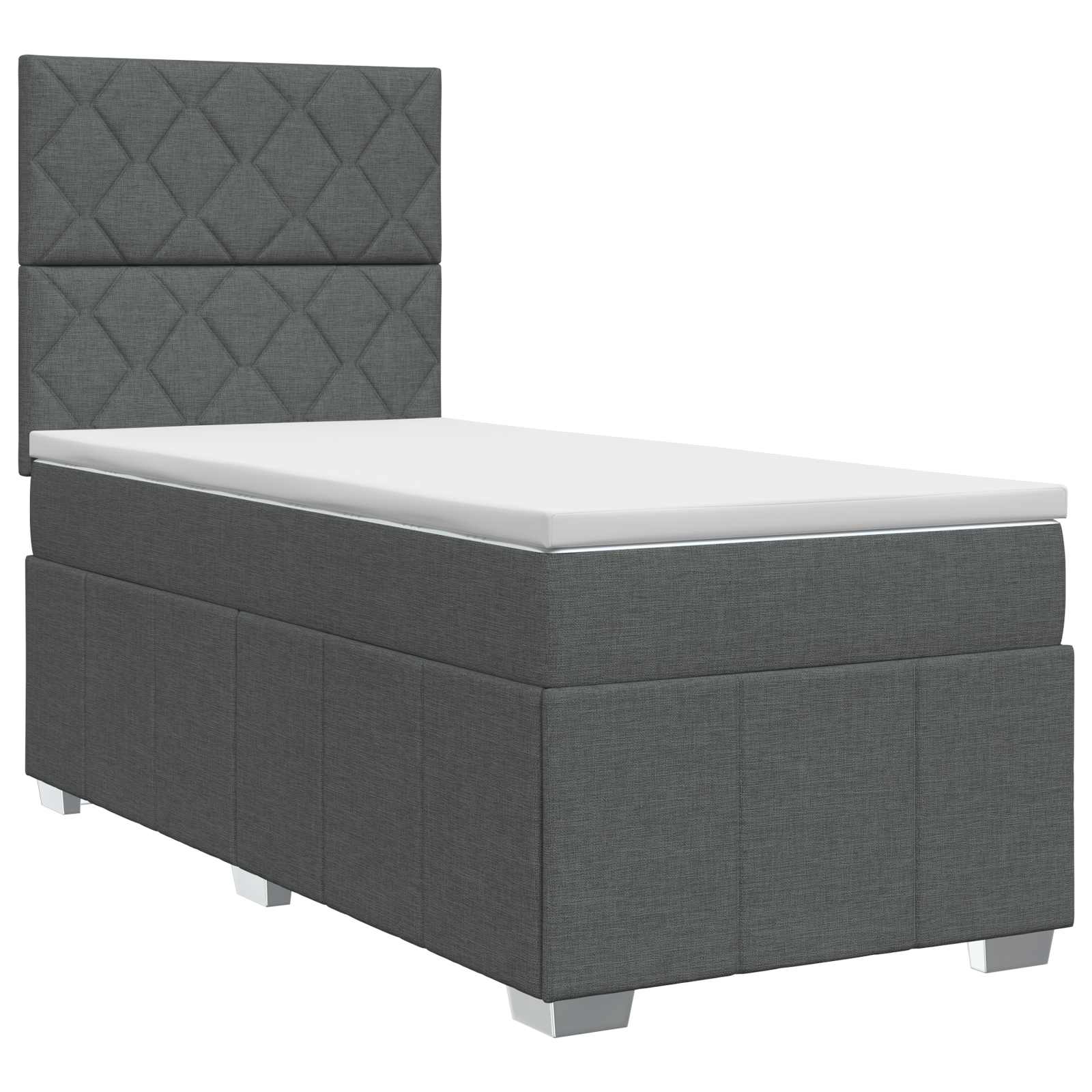 Boxspringbed met matras Donkergrijs 80 x 200 cm Stof