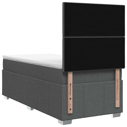 Boxspringbed met matras Donkergrijs 80 x 200 cm Stof