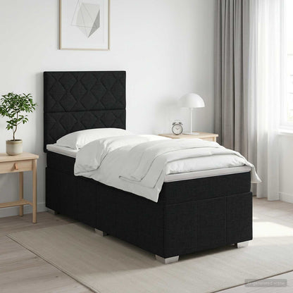 Boxspringbed met matras met hoofdeinde Zwart 80 x 200 cm Stof