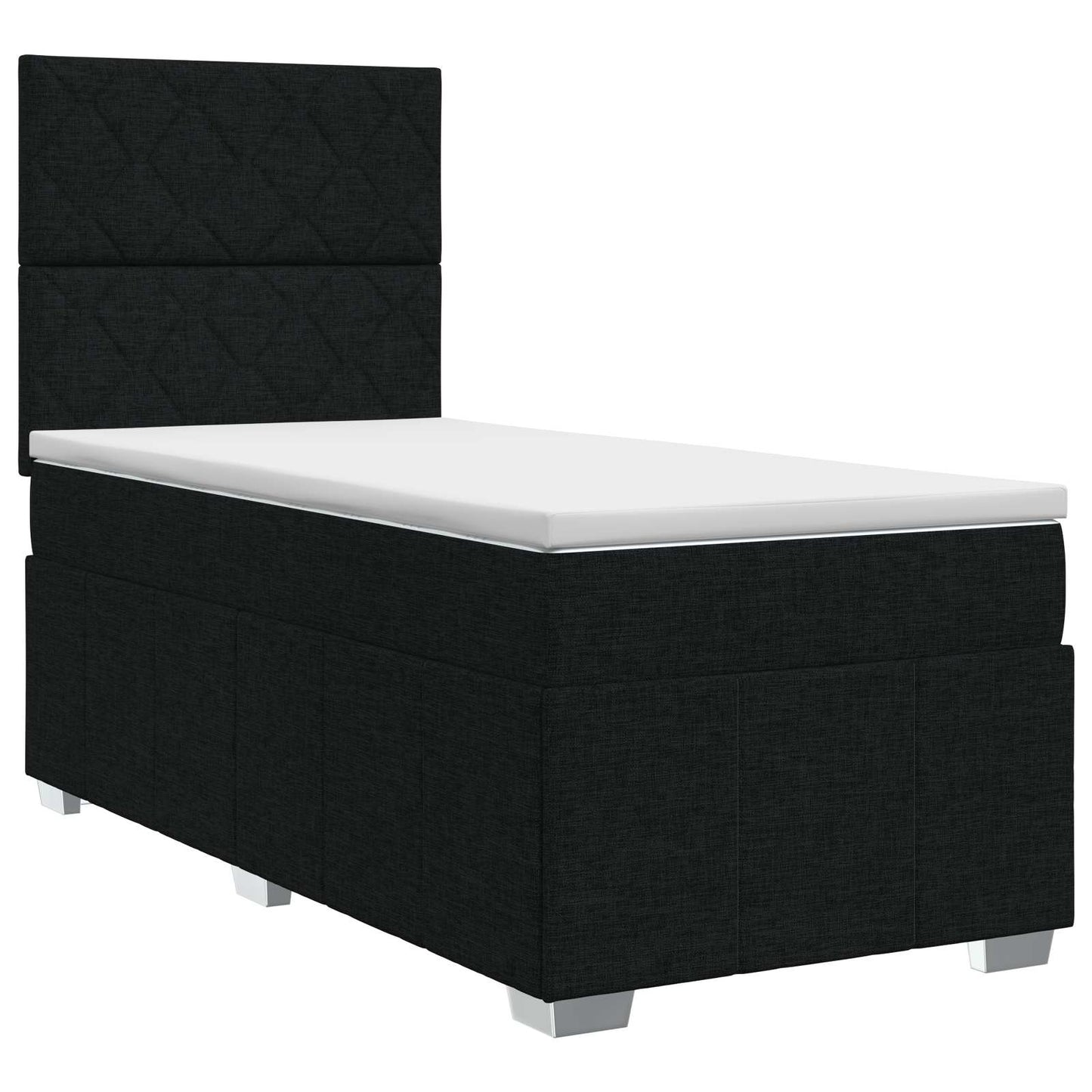 Boxspringbed met matras met hoofdeinde Zwart 80 x 200 cm Stof