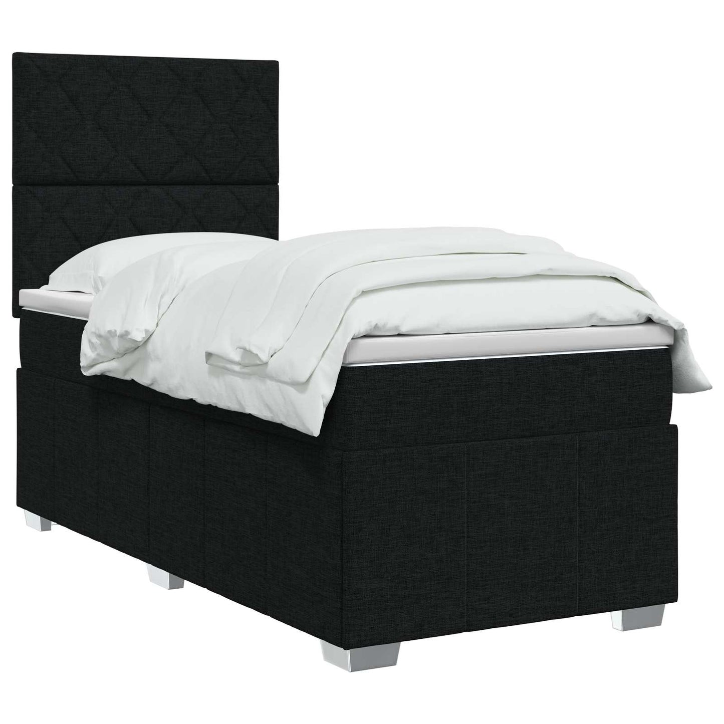 Boxspringbed met matras met hoofdeinde Zwart 80 x 200 cm Stof