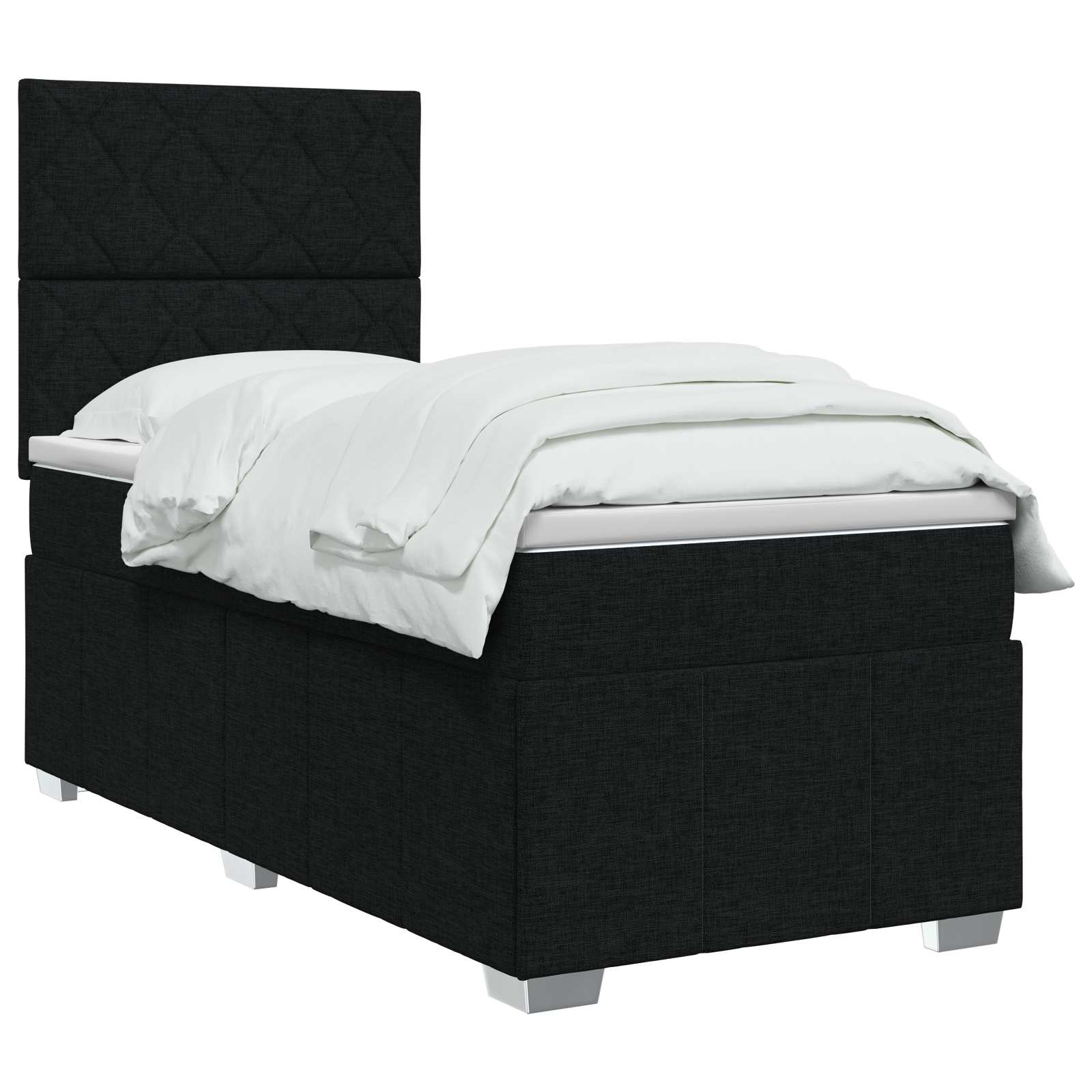 Boxspringbed met matras met hoofdeinde Zwart 80 x 200 cm Stof