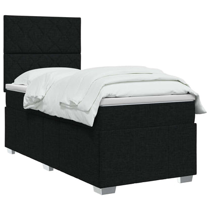 Boxspringbed met matras met hoofdeinde Zwart 80 x 200 cm Stof