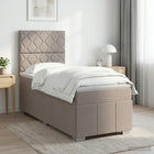 Boxspringbed 100x200 cm taupe met matras en topper