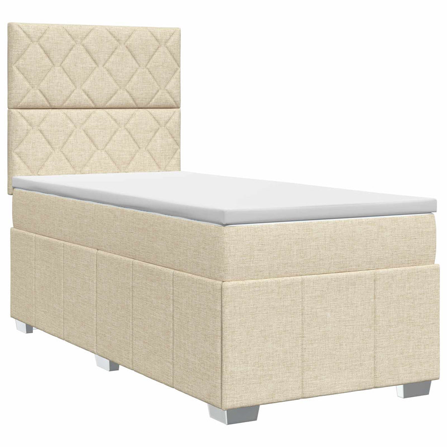 Boxspringbed met matras Crèmekleurig 80 x 200 cm Stof