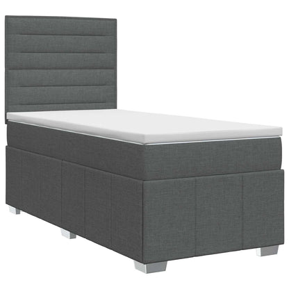 Boxspringbed met matras Donkergrijs 90 x 190 cm Stof