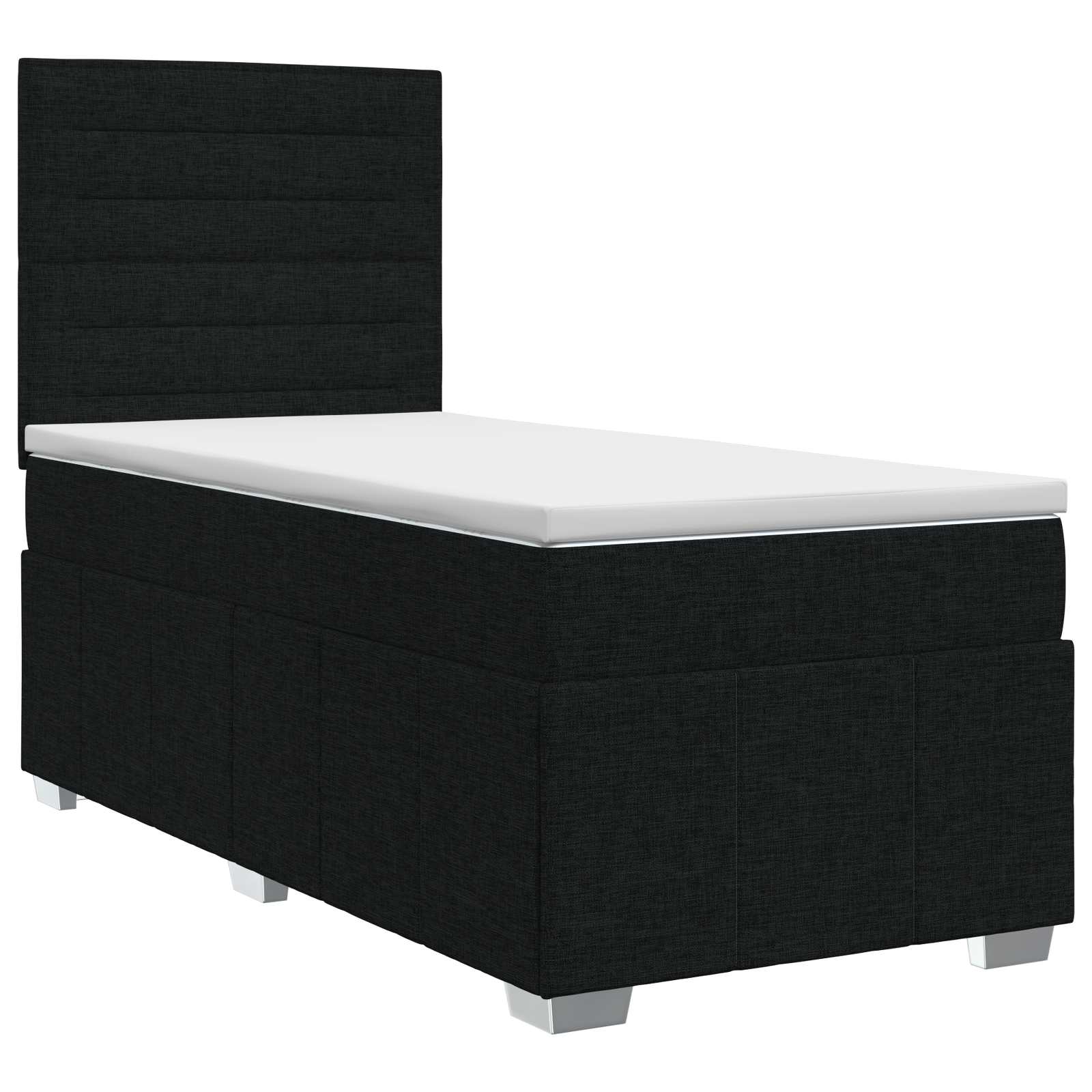 Boxspringbed met matras met hoofdeinde Zwart 90 x 190 cm Stof