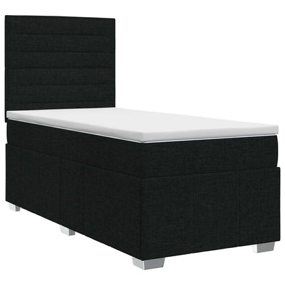 Boxspringbed met matras met hoofdeinde Zwart 90 x 190 cm Stof