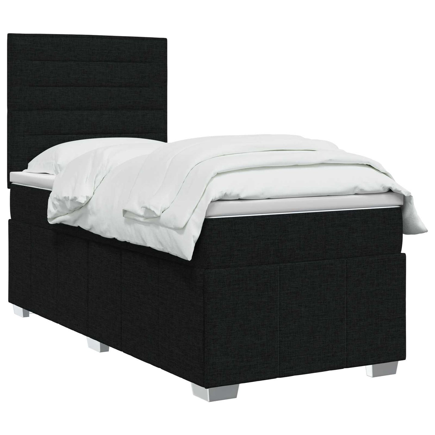 Boxspringbed met matras met hoofdeinde Zwart 90 x 200 cm Stof