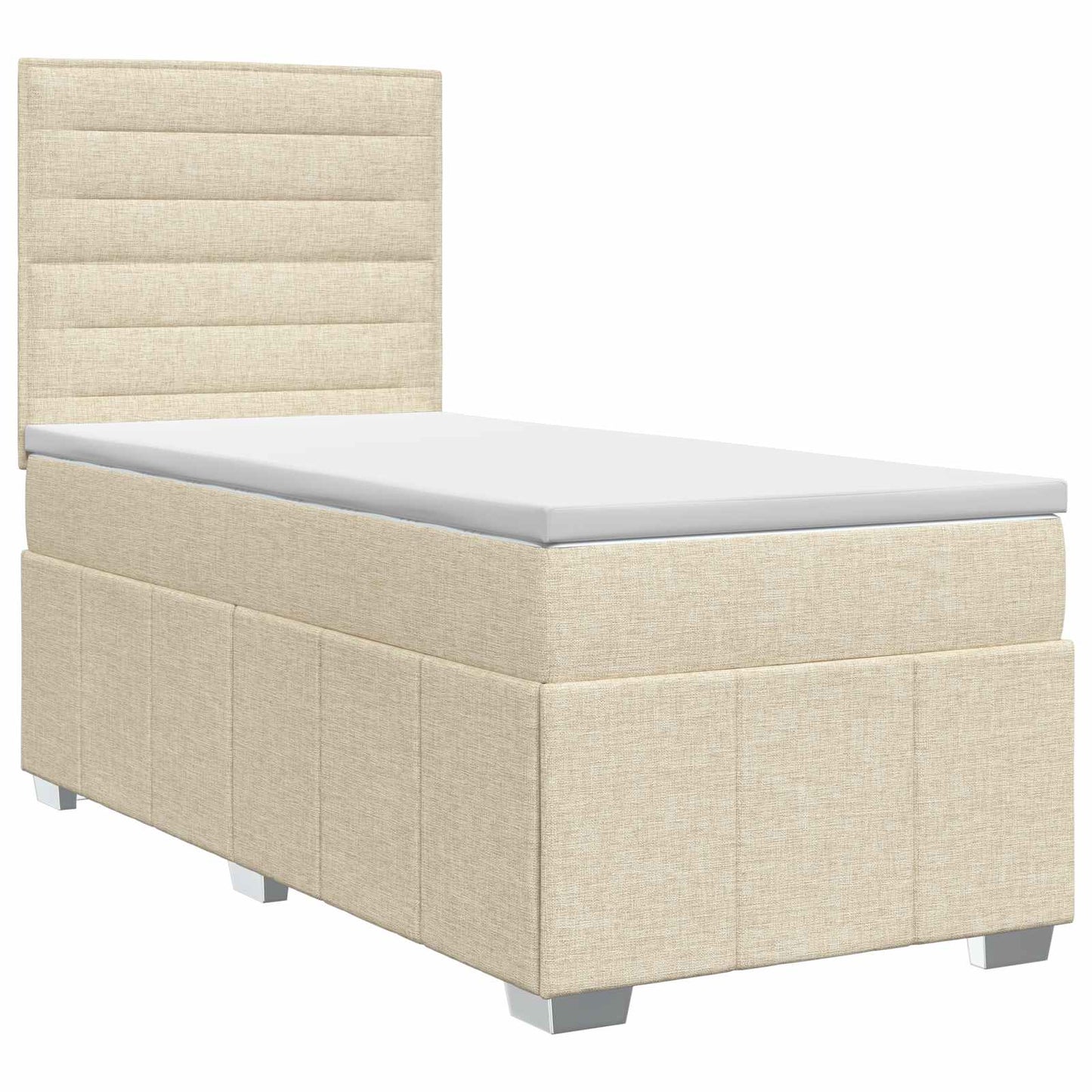 Boxspringbed met matras Crèmekleurig 90 x 200 cm Stof