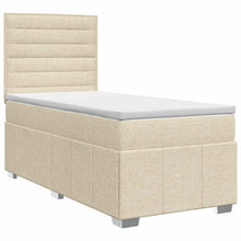Boxspringbed met matras Crèmekleurig 90 x 200 cm Stof