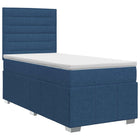 Boxspringbed met matras met hoofdeinde Blauw 90 x 200 cm Stof
