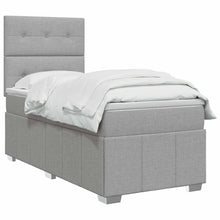 Boxspringbed met matras Lichtgrijs 90 x 200 cm Stof