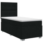 Boxspringbed met matras met hoofdeinde Zwart 90 x 200 cm Stof