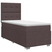 Boxspringbed met matras Donkerbruin 90 x 200 cm Stof