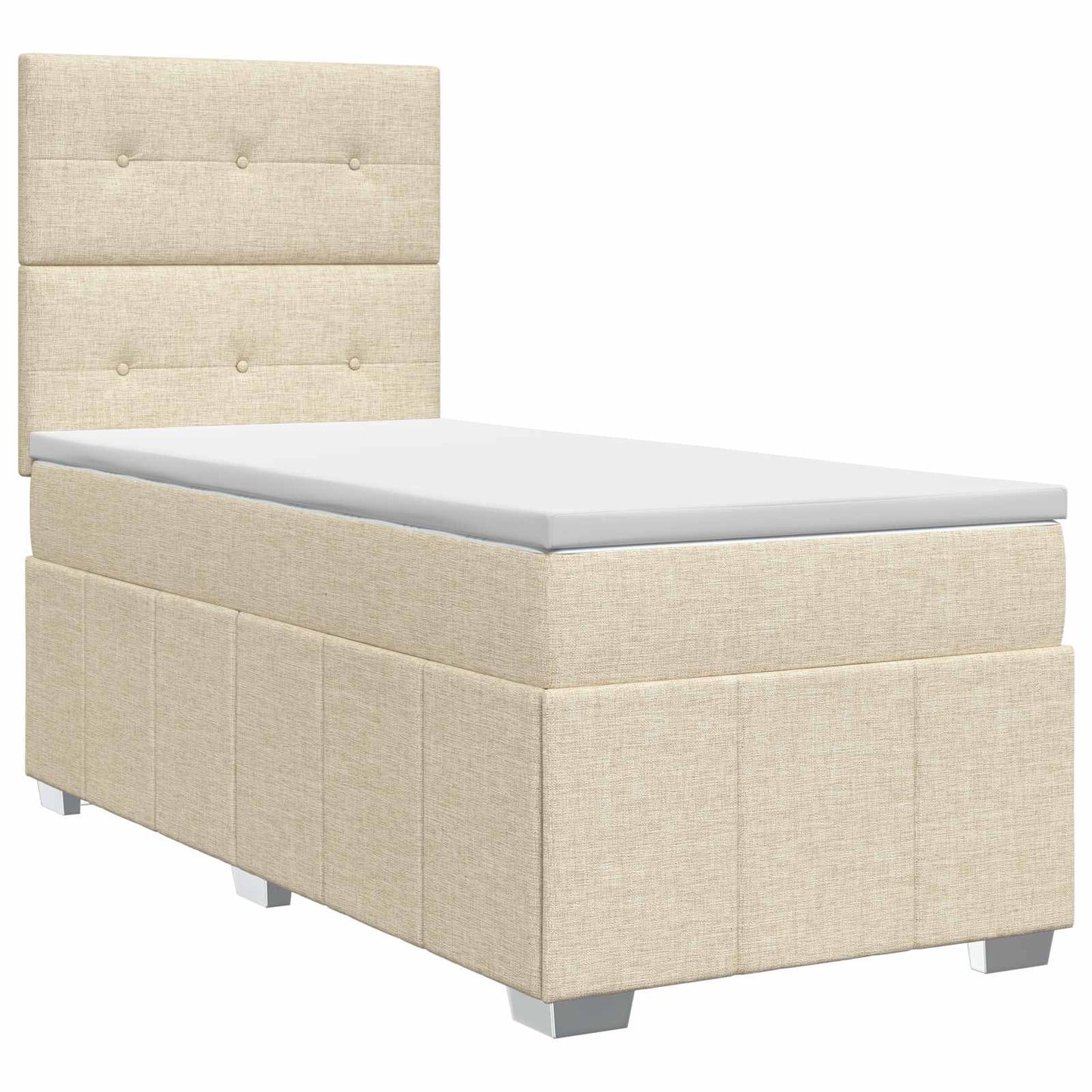 Boxspringbed met matras Crèmekleurig 90 x 200 cm Stof