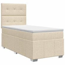 Boxspringbed met matras Crèmekleurig 90 x 200 cm Stof