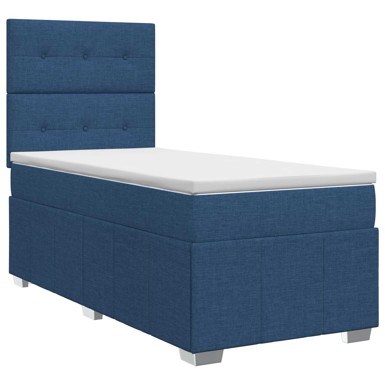 Boxspringbed met matras met hoofdeinde Blauw 90 x 200 cm Stof