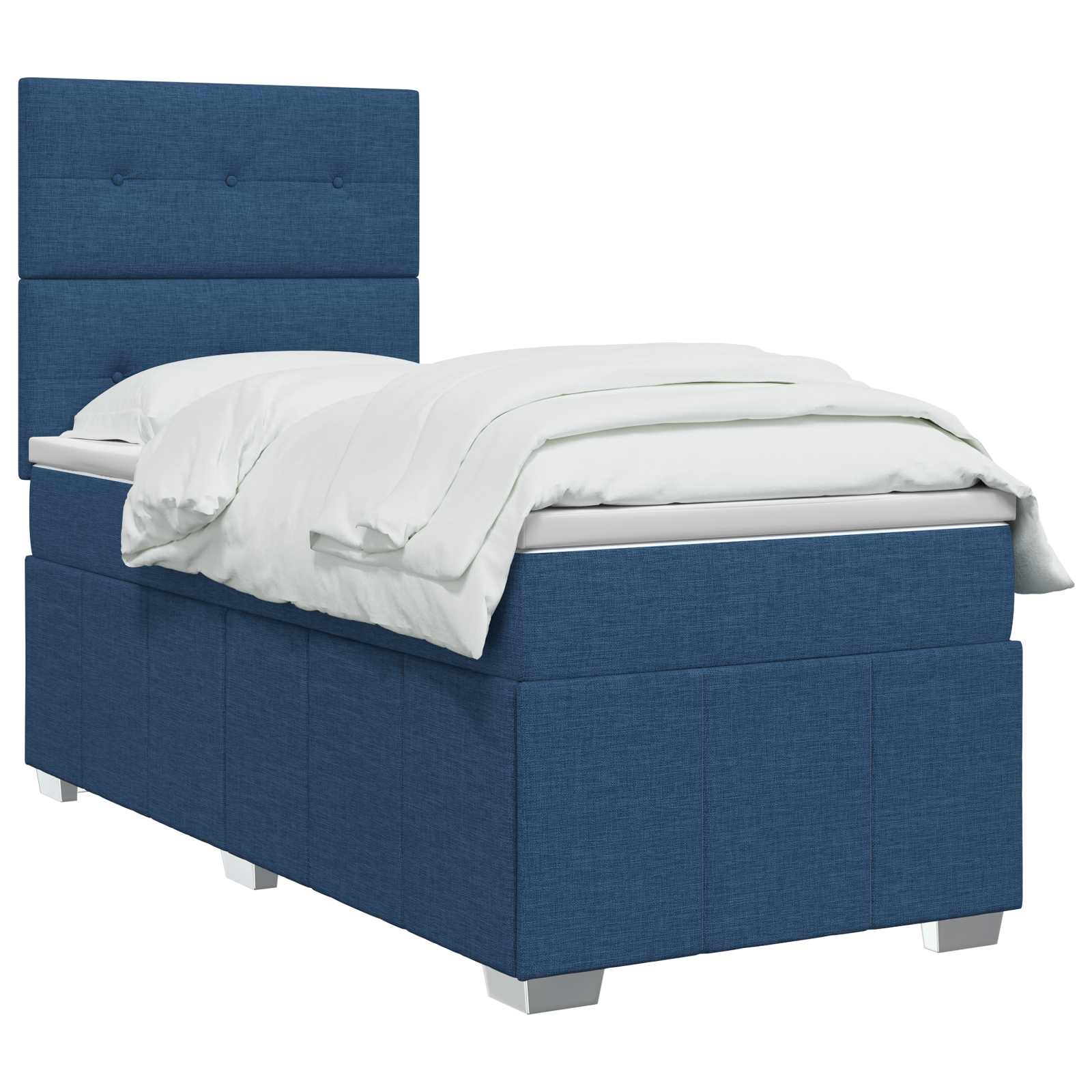 Boxspringbed met matras met hoofdeinde Blauw 90 x 200 cm Stof