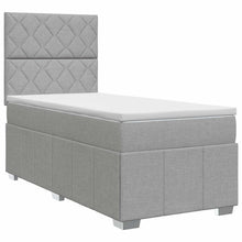 Boxspringbed met matras Lichtgrijs 90 x 200 cm Stof