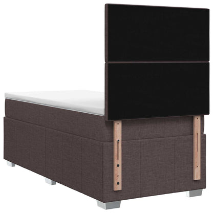 Boxspringbed met matras Donkerbruin 90 x 200 cm Stof