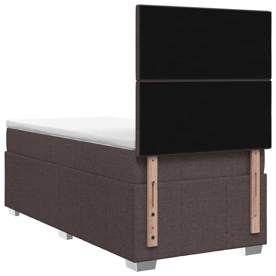 Boxspringbed met matras Donkerbruin 90 x 200 cm Stof