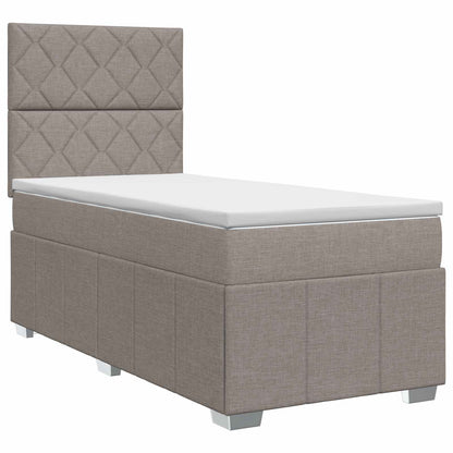 Boxspringbed met matras met hoofdeinde Taupe 90 x 200 cm Stof