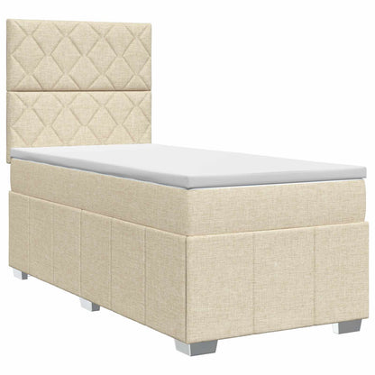 Boxspringbed met matras Crèmekleurig 90 x 200 cm Stof