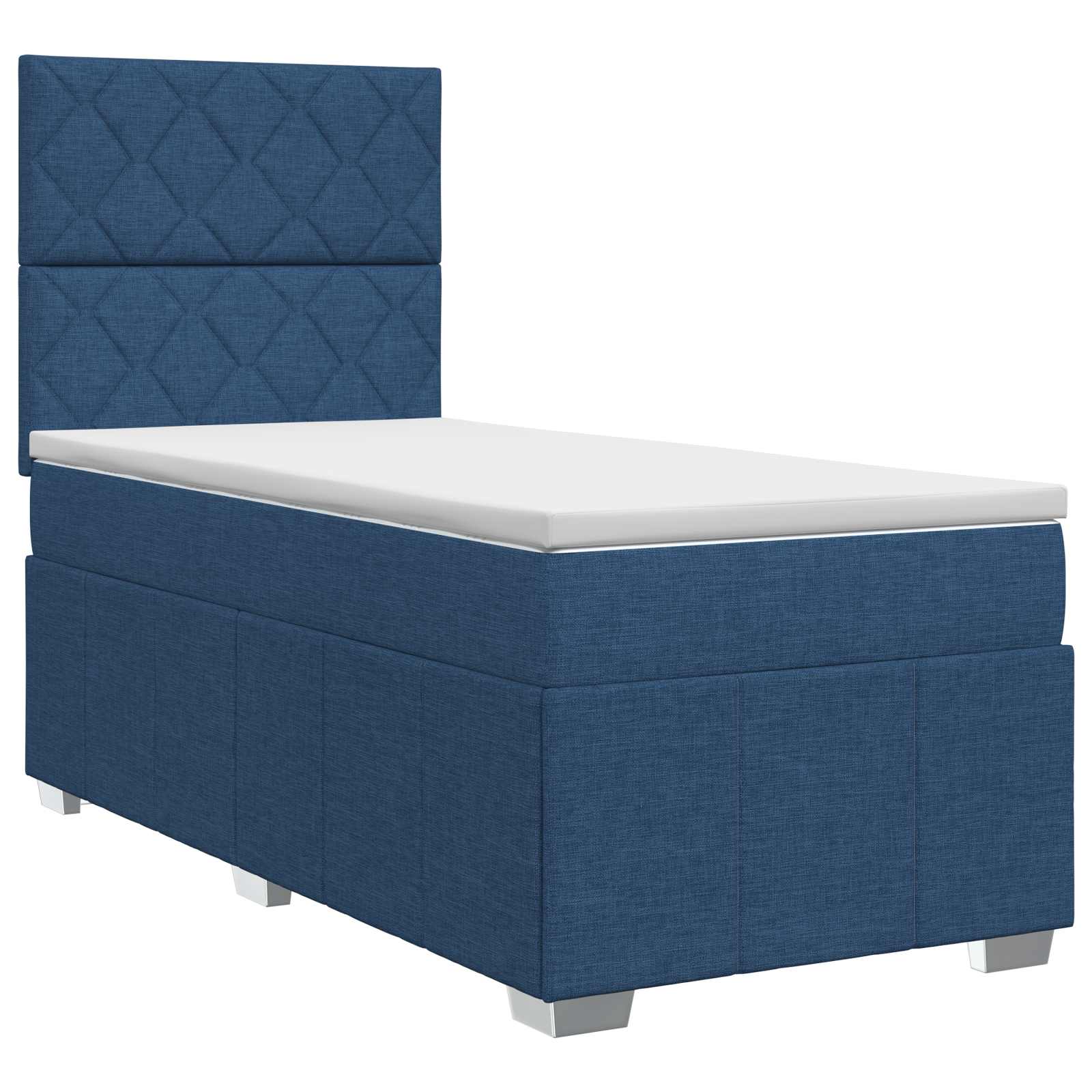 Boxspringbed met matras met hoofdeinde Blauw 90 x 200 cm Stof