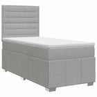 Boxspringbed met matras Lichtgrijs 100 x 200 cm Stof
