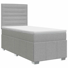 Boxspringbed met matras Lichtgrijs 100 x 200 cm Stof