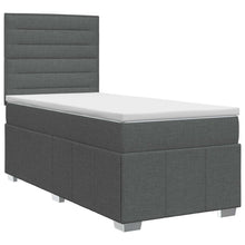 Boxspringbed met matras Donkergrijs 100 x 200 cm Stof
