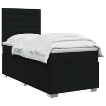 Boxspringbed met matras met hoofdeinde Zwart 100 x 200 cm Stof